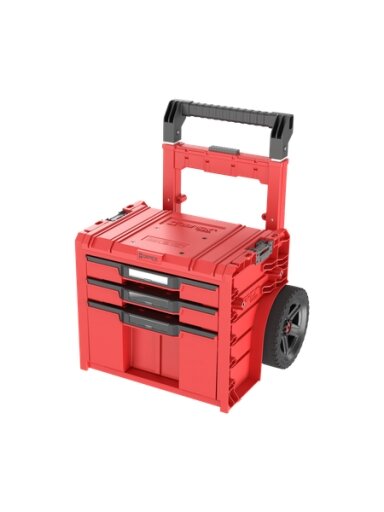 Įrankių dėžė su ratukais, PRO 2.0 PLUS, 3 stalčiai, QBRICK