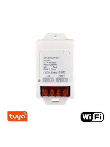 Išmanusis jungiklis - rėlė Feelspot FS-WB06W Wi-fi, Tuya