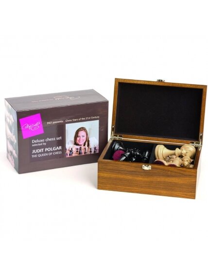 Judit Polgar Deluxe medinių šachmatų figūrų rinkinys dėžutėje DGT 2 Judit Polgar Deluxe medinių šachmatų figūrų rinkinys dėžutėje DGT 2