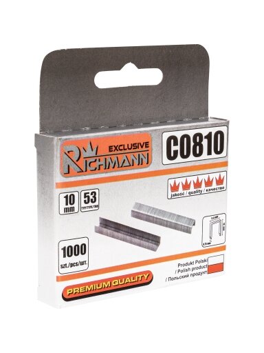 Kabės 53 tipo „RICHMANN" 10 mm, 1000 vnt.