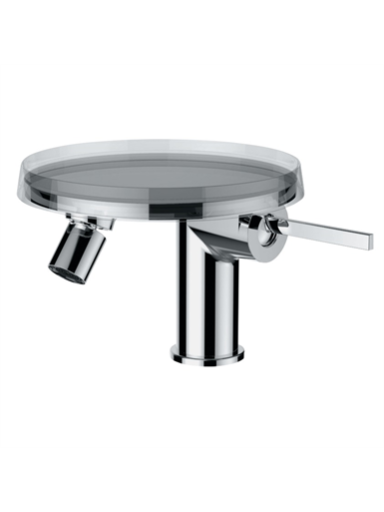 Kartell by LAUFEN bidė maišytuvas su d.v., skaidraus plastiko padėkliuku, chromas