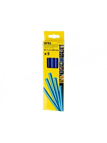 Karštų klijų lazdelės 11,2 mm x 200 mm, mėlynos, 5 vnt. 1