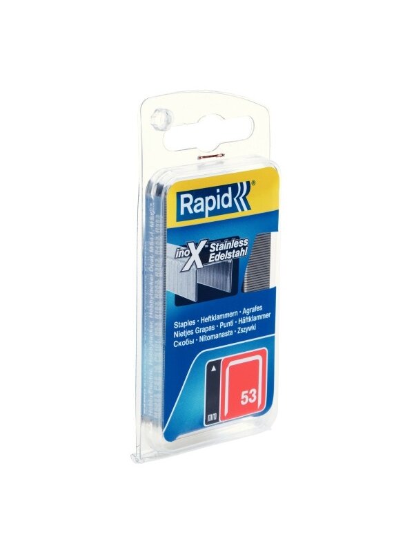 Kabės nerūd. plieno „Rapid" 53/12 1080 vnt. Kabės nerūd. plieno „Rapid" 53/12 1080 vnt.