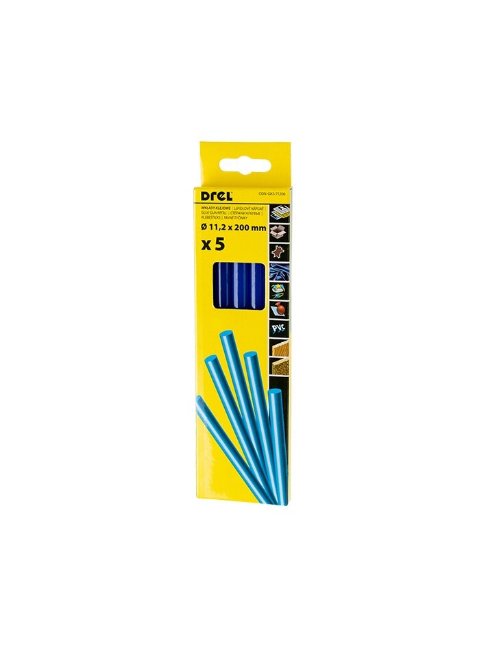Karštų klijų lazdelės 11,2 mm x 200 mm, mėlynos, 5 vnt. 1