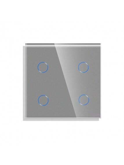 Keturpolis sensorinis jungiklio dangtelis Feelspot, pilkas, 47x47mm
