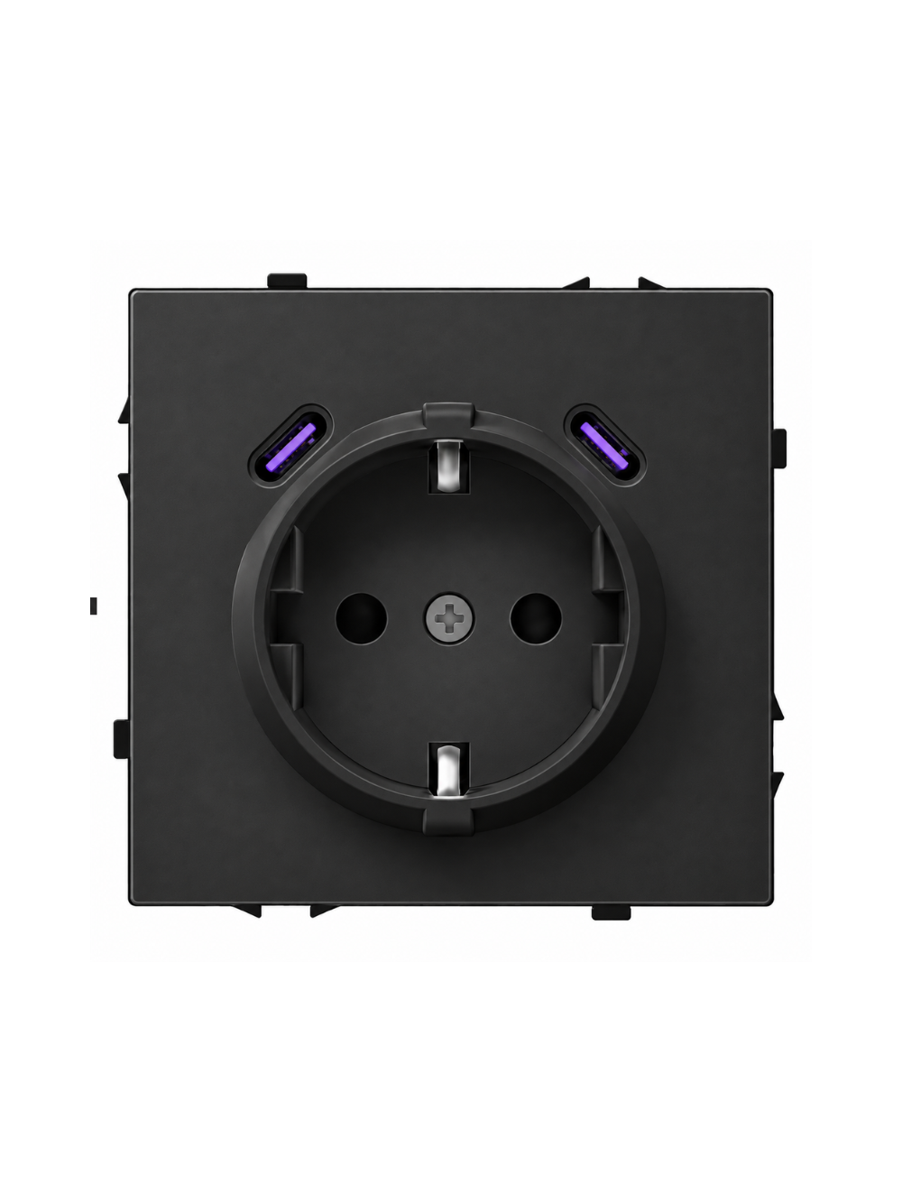 Kištukinis lizdas su USB C+C jungtimis Feelspot FSKL1CCB, 20W, juodas Kištukinis lizdas su USB C+C jungtimis Feelspot FSKL1CCB, 20W, juodas