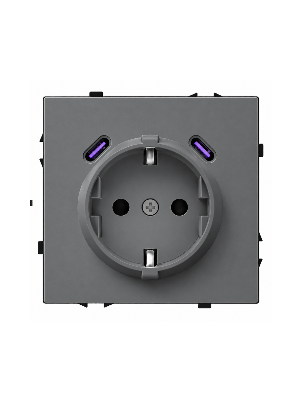 Kištukinis lizdas su USB C+C jungtimis Feelspot FSKL1CCG, 20W, pilkas Kištukinis lizdas su USB C+C jungtimis Feelspot FSKL1CCG, 20W, pilkas