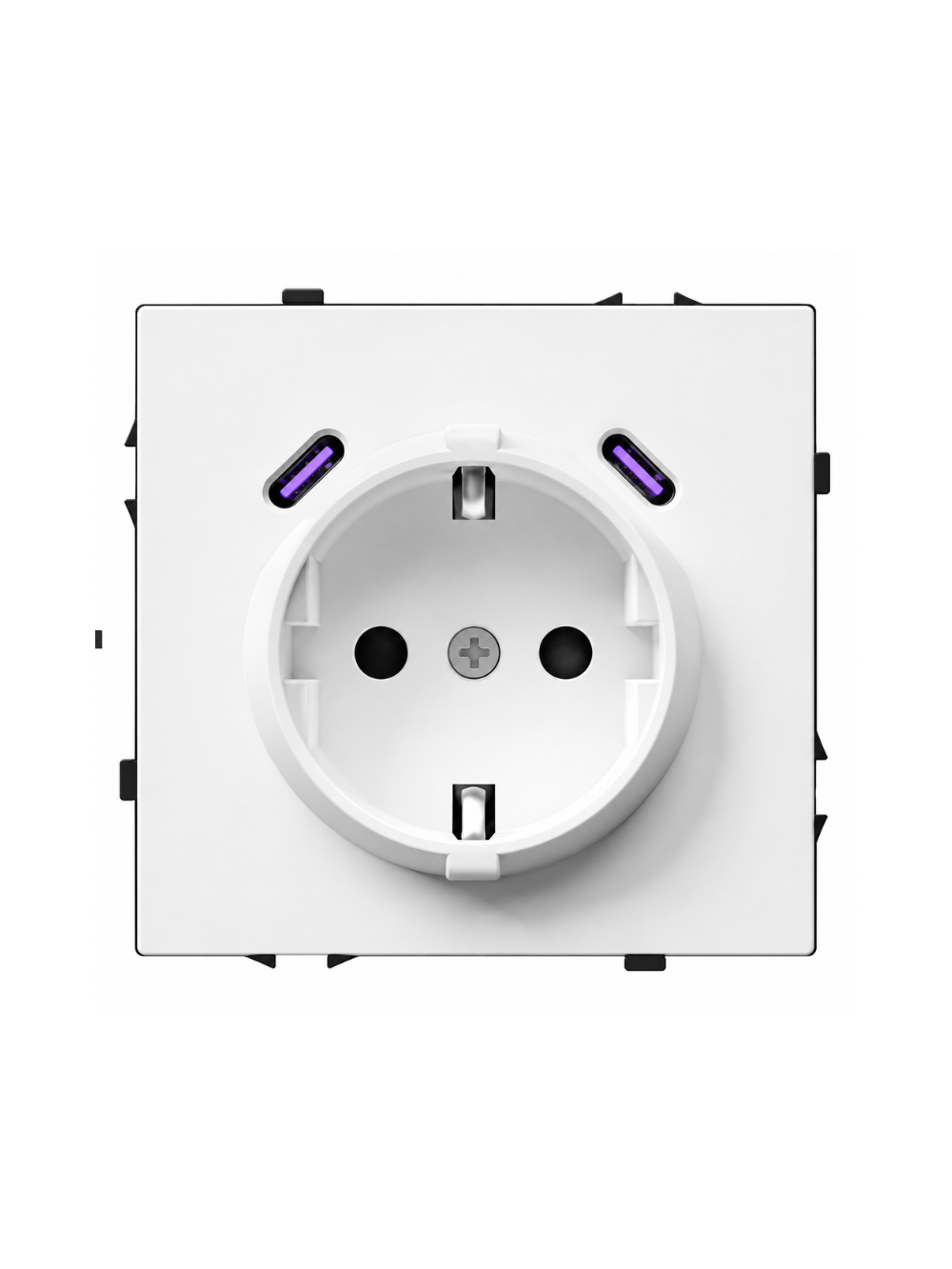 Kištukinis lizdas su USB C+C jungtimis Feelspot FSKL1CCW, 20W, baltas Kištukinis lizdas su USB C+C jungtimis Feelspot FSKL1CCW, 20W, baltas