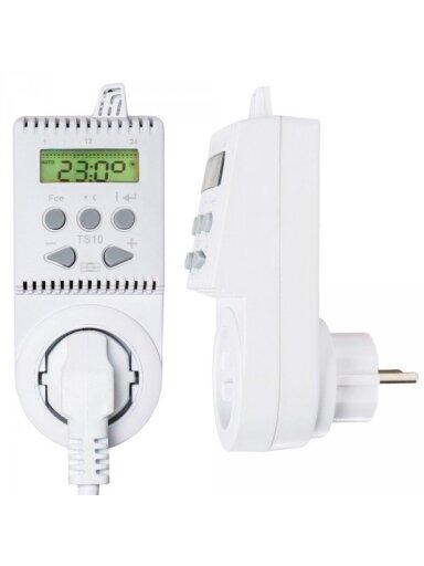 Kištukinis programuojamas patalpos termostatas (termoreguliatorius) TS10, 16A