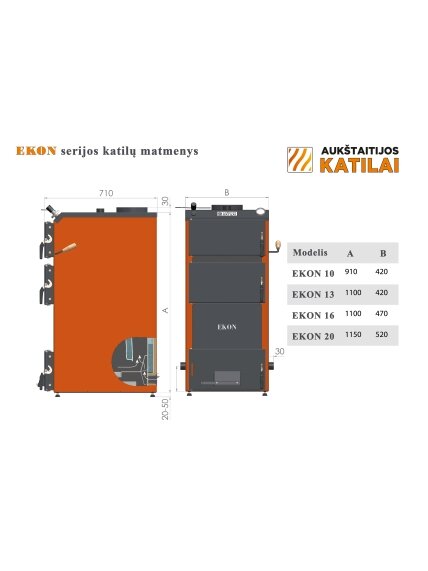 Kieto kuro katilas EKON, apatinio degimo, 20kW 2 Kieto kuro katilas EKON, apatinio degimo, 20kW 2