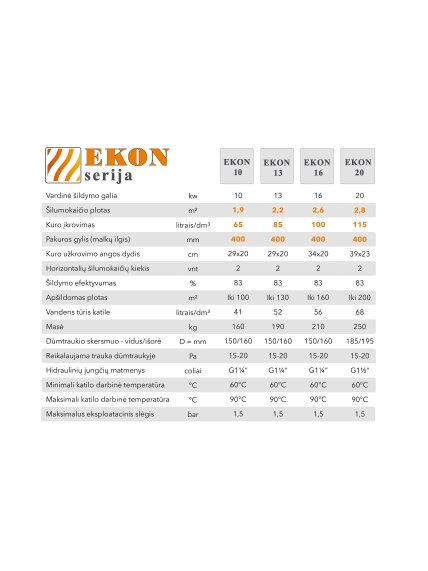 Kieto kuro katilas EKON, apatinio degimo, 20kW 3