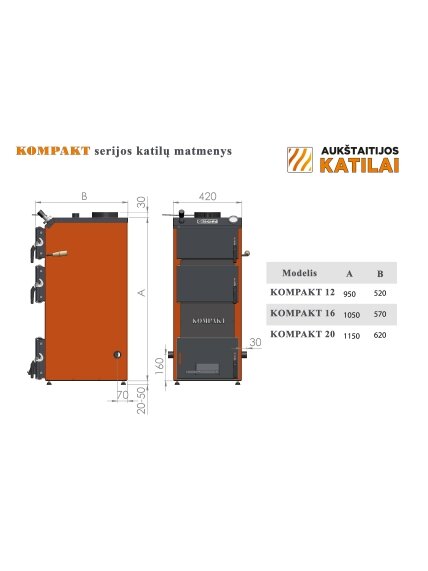 Kieto kuro katilas KOMPAKT 20, 20kW 2 Kieto kuro katilas KOMPAKT 20, 20kW 2