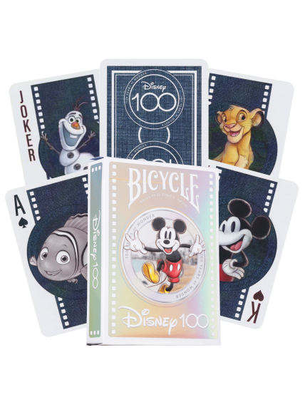Kosmetinis defektas Bicycle Disney 100 Year Anniversary žaidimo kortos Kosmetinis defektas Bicycle Disney 100 Year Anniversary žaidimo kortos