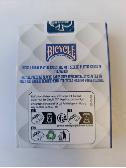 Kosmetinis defektas Bicycle Prestige Jumbo pokerio kortos (Mėlynos) 2