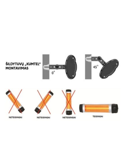 Kvarcinis infraraudonųjų spindulių šildytuvas Kumtel Ecoray EX-25 4 Kvarcinis infraraudonųjų spindulių šildytuvas Kumtel Ecoray EX-25 4