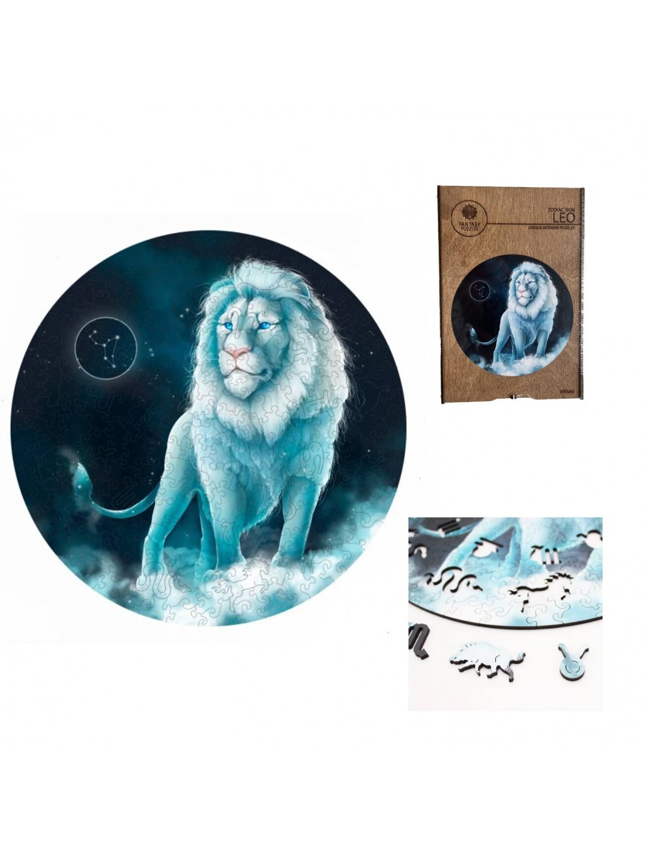 Liūtas (Zodiakai) Dėlionė Iš Medžio (200 detalių) Fantasy Puzzles Liūtas (Zodiakai) Dėlionė Iš Medžio (200 detalių) Fantasy Puzzles
