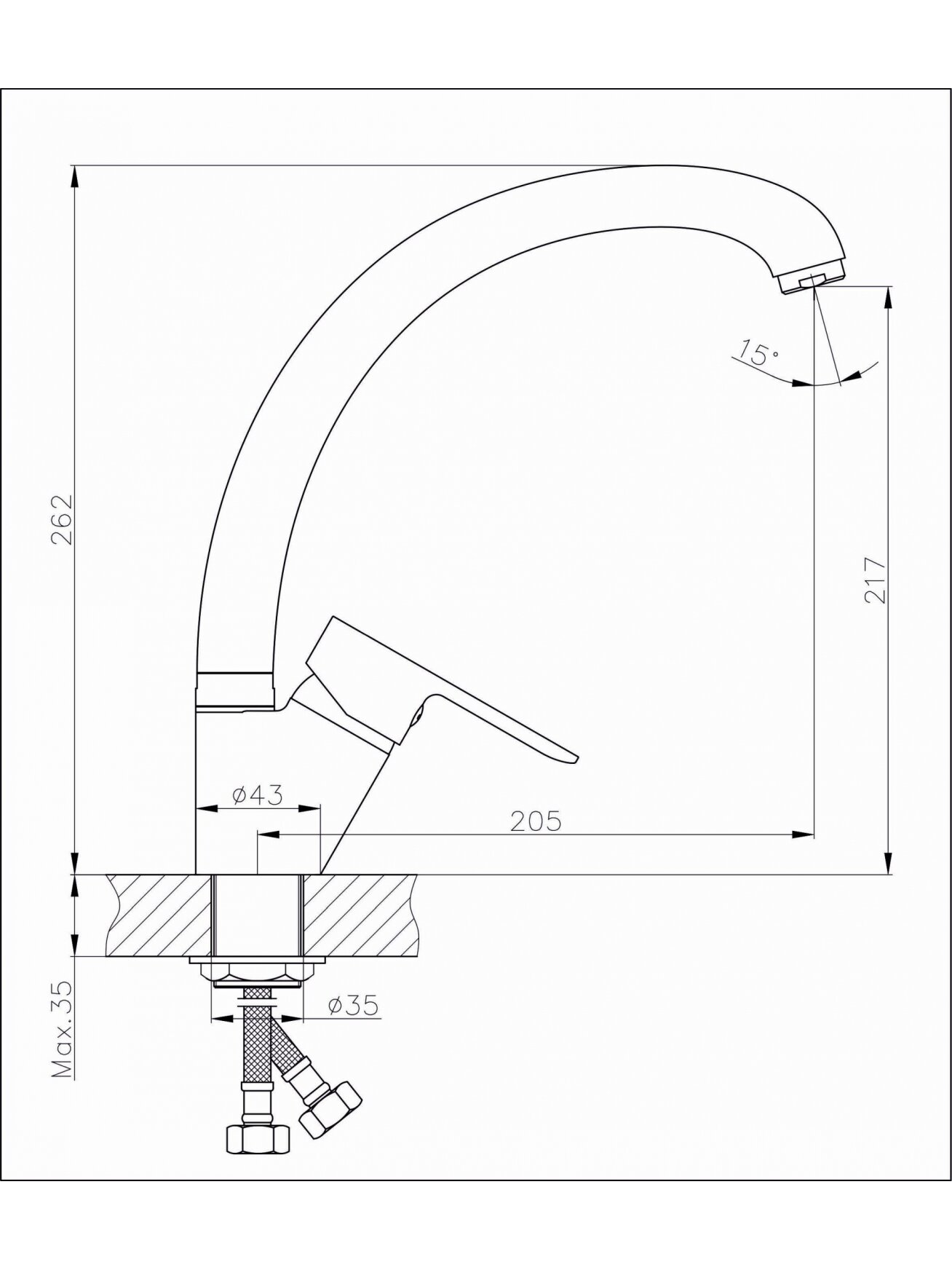Maišytuvas virtuvinis B112-8 1 Maišytuvas virtuvinis B112-8 1