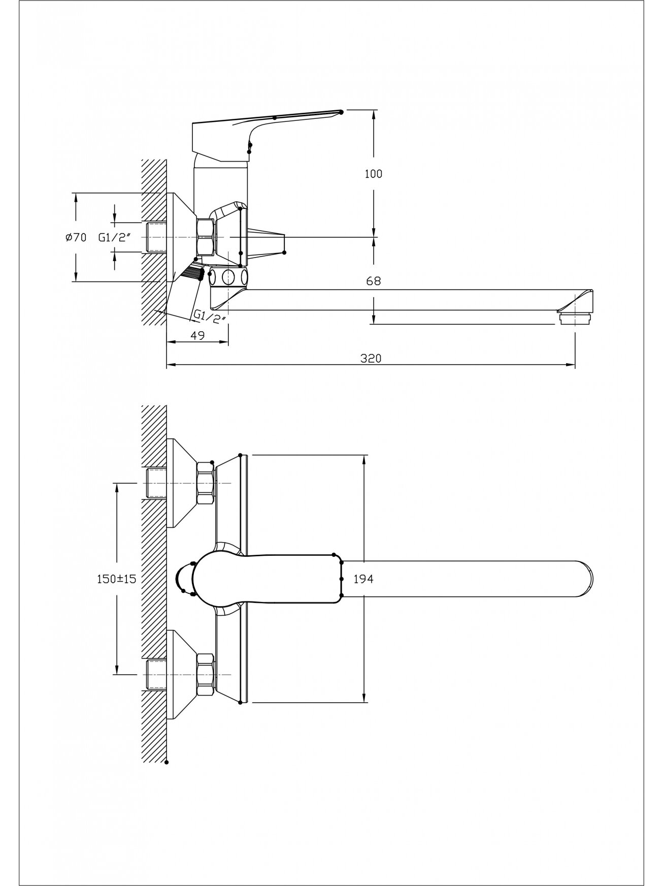Maišytuvas voniai B153-16L 1 Maišytuvas voniai B153-16L 1