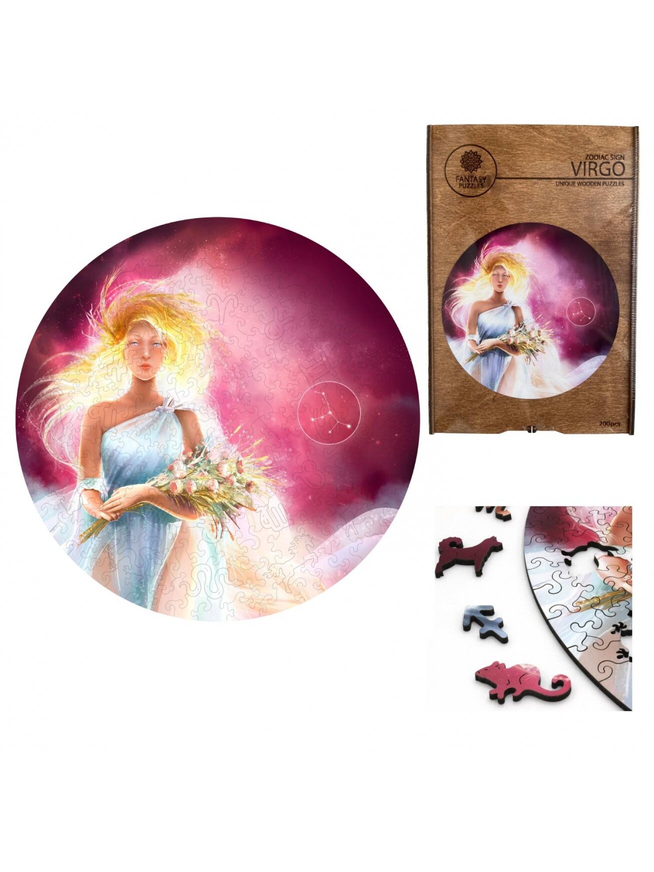 Mergelė (Zodiakai) Dėlionė Iš Medžio (200 detalių) Fantasy Puzzles Mergelė (Zodiakai) Dėlionė Iš Medžio (200 detalių) Fantasy Puzzles