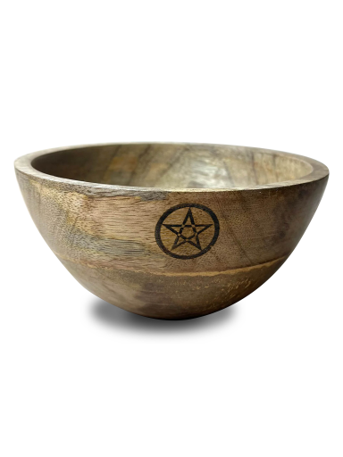 Medinis smilkalų ir ritualų dubenėlis - Pentagrama Ancient Wisdom (14x7)
