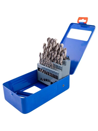 Metalo grąžtų rinkinys 1-13 mm 25 vnt
