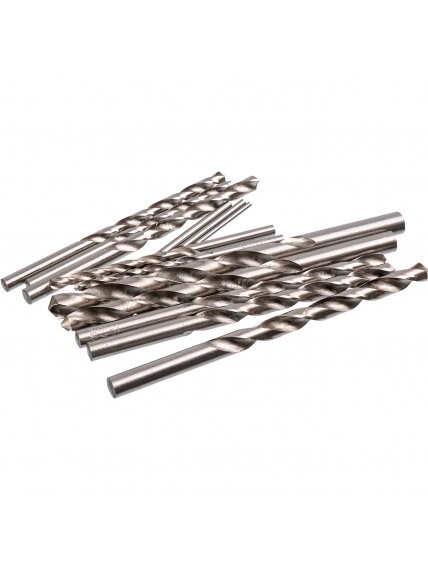 Metalo grąžtų rinkinys 1,5-6,5 mm 12 vnt 2