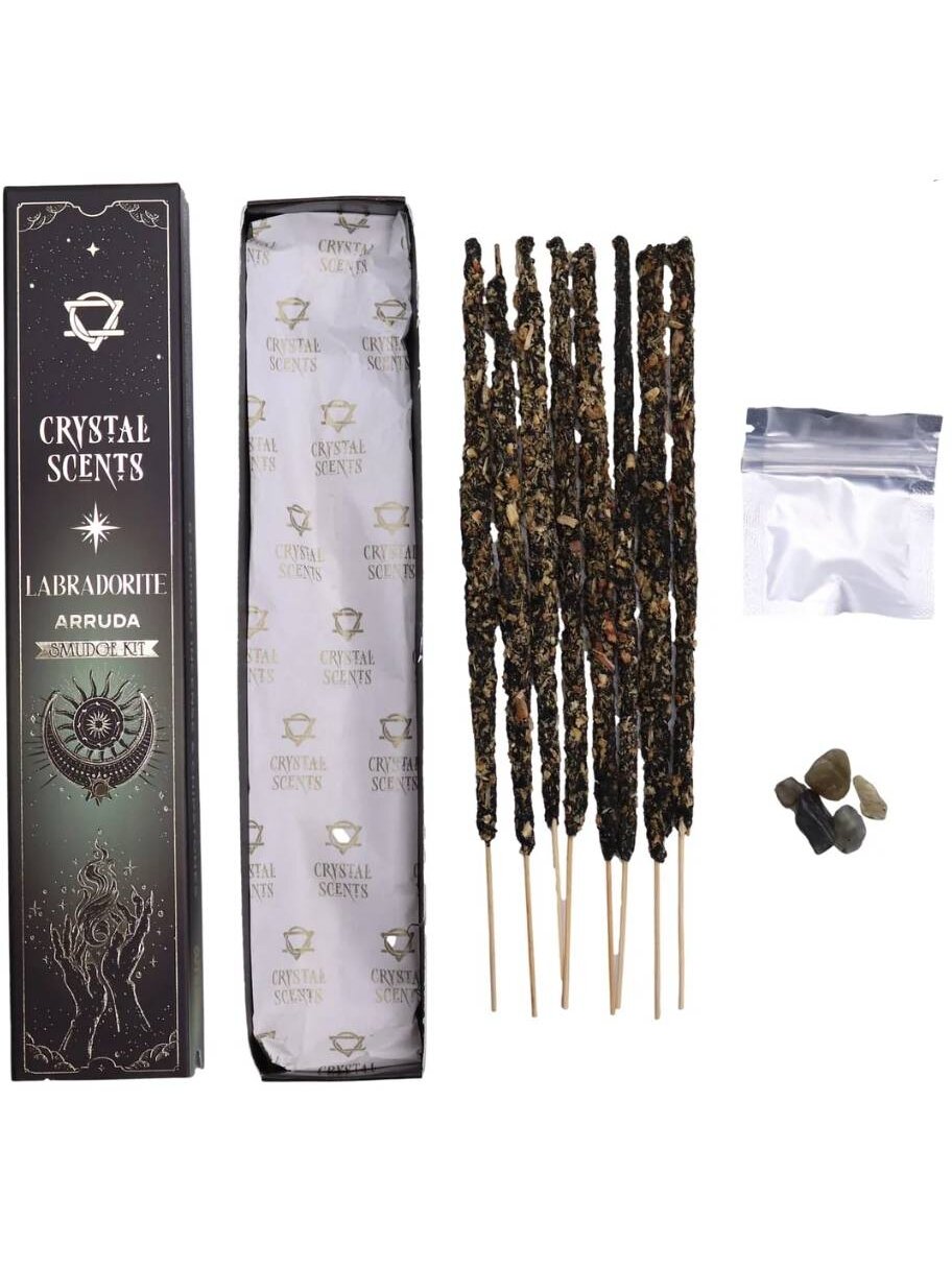 Medicininės Rūtos smilkalai su Labradorito kristalais Crystal Scents