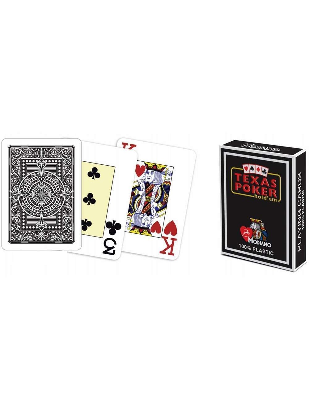 Modiano Texas Poker Hold Em žaidimo kortos (juodos) 3 Modiano Texas Poker Hold Em žaidimo kortos (juodos) 3