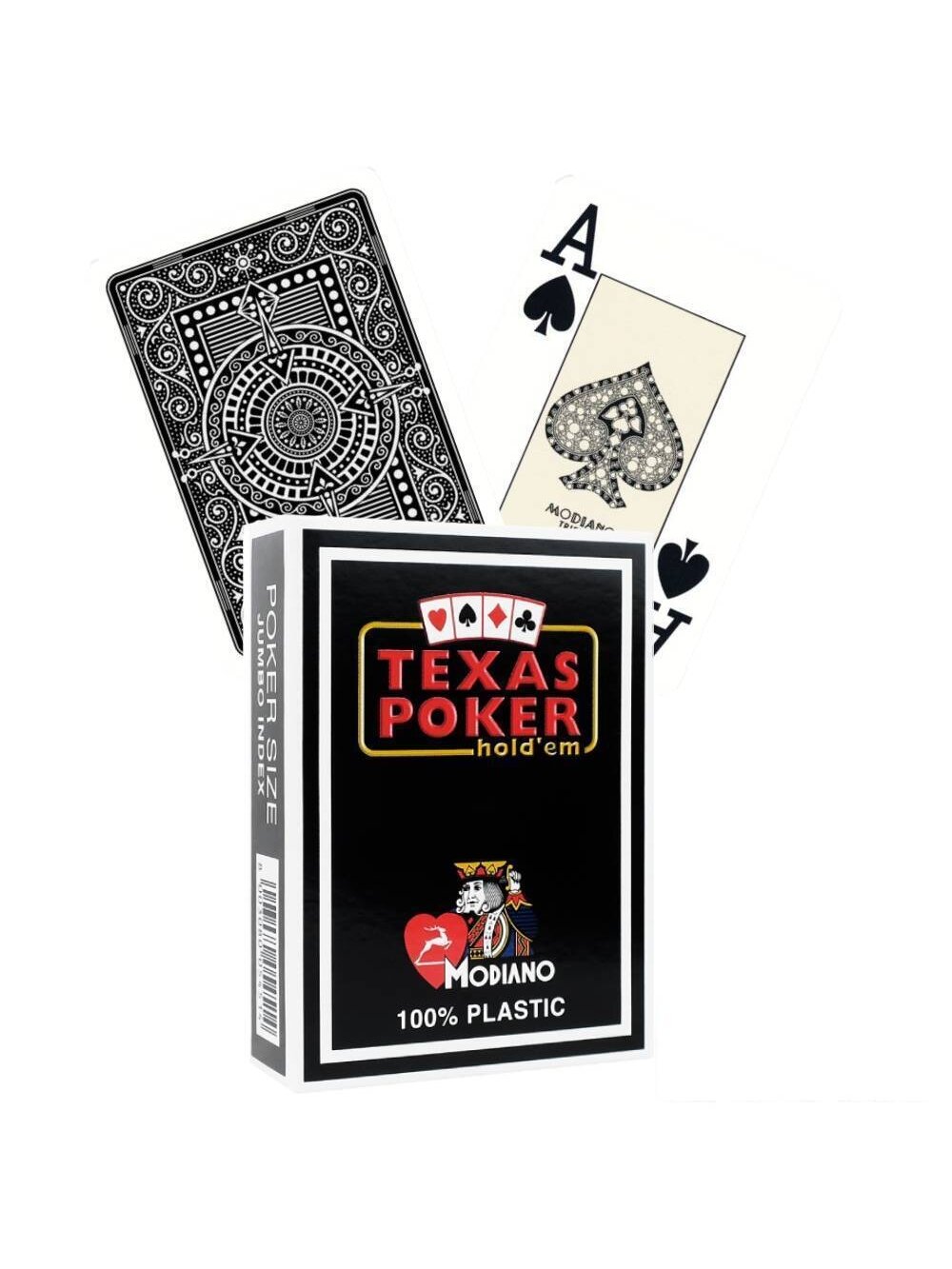 Modiano Texas Poker Hold Em žaidimo kortos (juodos) Modiano Texas Poker Hold Em žaidimo kortos (juodos)
