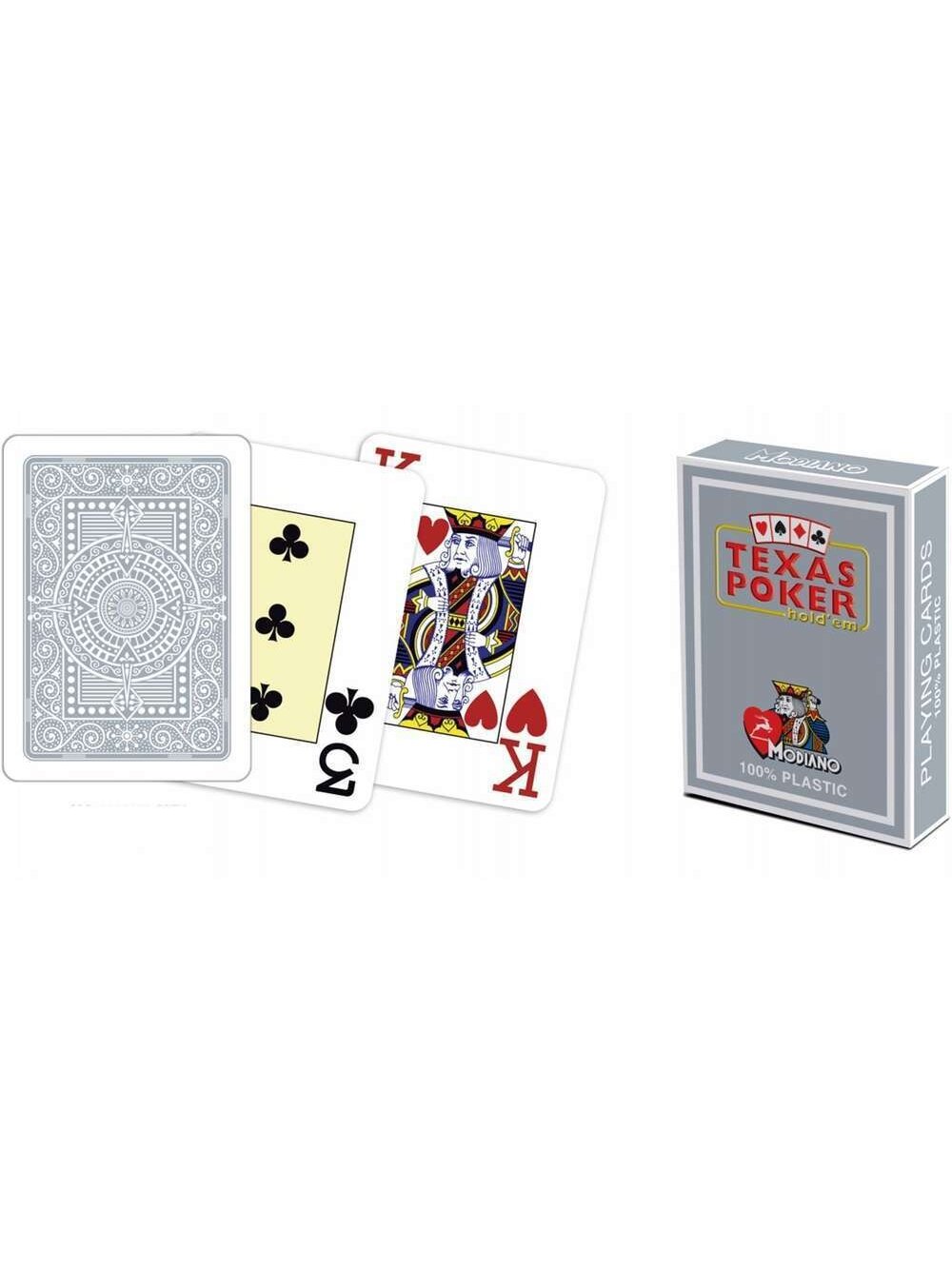 Modiano Texas Poker Hold Em žaidimo kortos (pilkos) 2