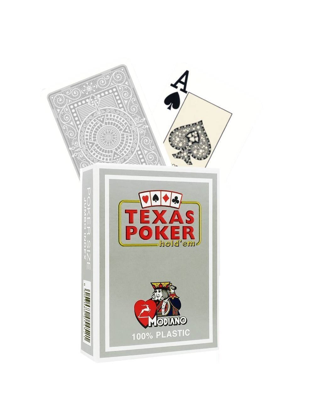 Modiano Texas Poker Hold Em žaidimo kortos (pilkos) Modiano Texas Poker Hold Em žaidimo kortos (pilkos)