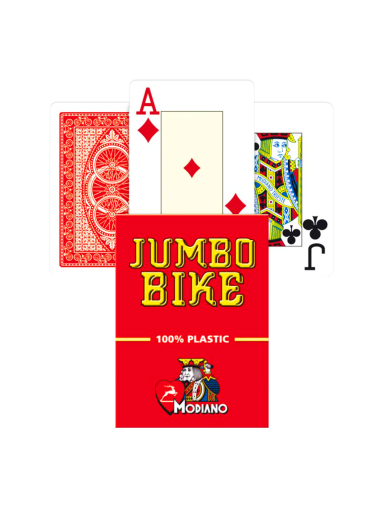 Modiano Jumbo Bike Trophy Playing kortos (raudonos)