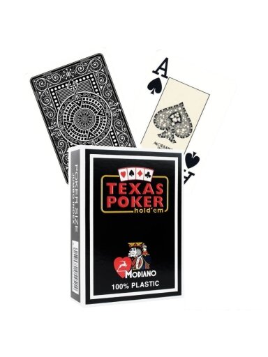 Modiano Texas Poker Hold Em žaidimo kortos (juodos)
