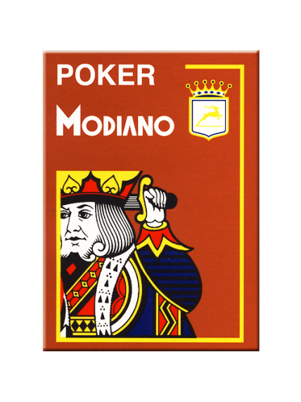 Modiano Poker 4 Jumbo Index kortos (rudos) 3