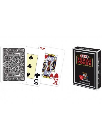 Modiano Texas Poker Hold Em žaidimo kortos (juodos) 3