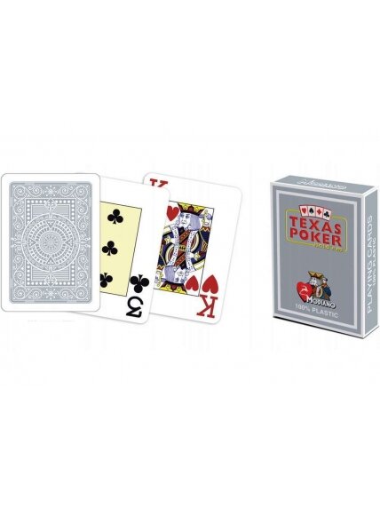Modiano Texas Poker Hold Em žaidimo kortos (pilkos) 2