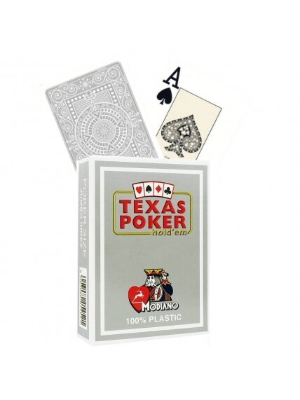 Modiano Texas Poker Hold Em žaidimo kortos (pilkos)