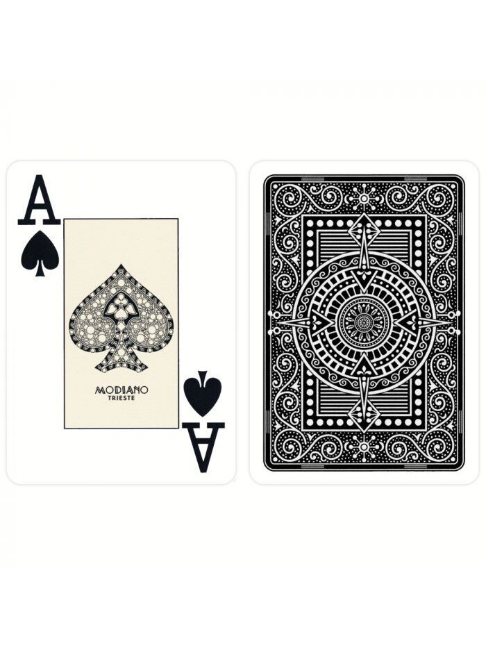 Modiano Texas Poker Hold Em žaidimo kortos (juodos) 1