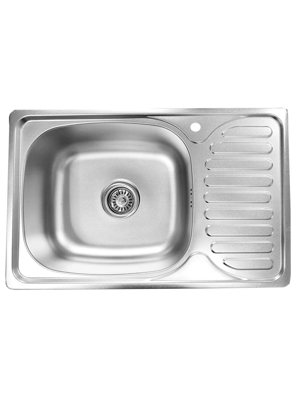 Nerūdijančio plieno plautuvė D6642P 660x420 0.8 SATIN dešinė su sifonu