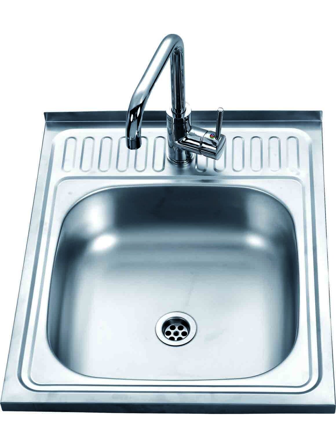 Nerūdijančio plieno plautuvė D6050A uždedama su sifonu 0.6 mm Nerūdijančio plieno plautuvė D6050A uždedama su sifonu 0.6 mm