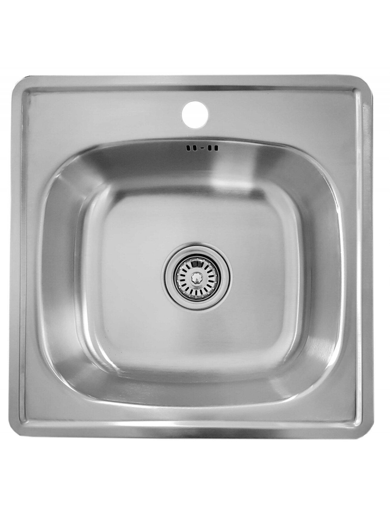 Nerūdijančio plieno plautuvė D4848P SATIN su sifonu