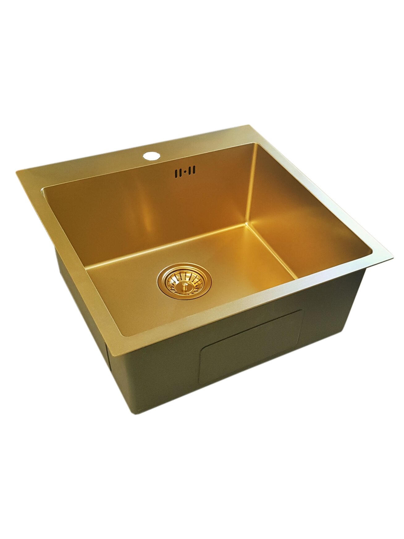 Nerūdijančio plieno plautuvė D5151HG GOLD su sifonu