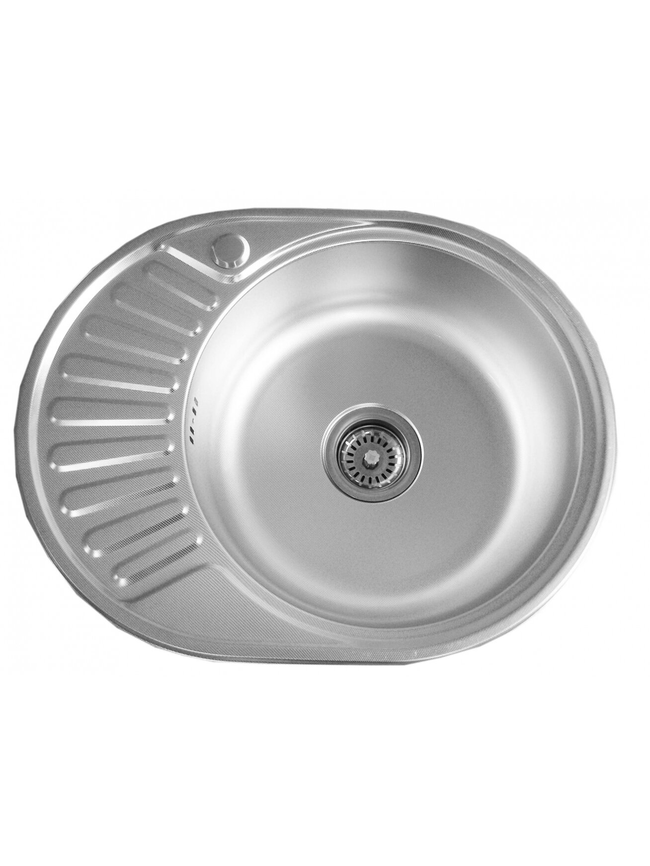 Nerūdijančio plieno plautuvė D5745 kairė DEKOR 0.7 mm su sifonu
