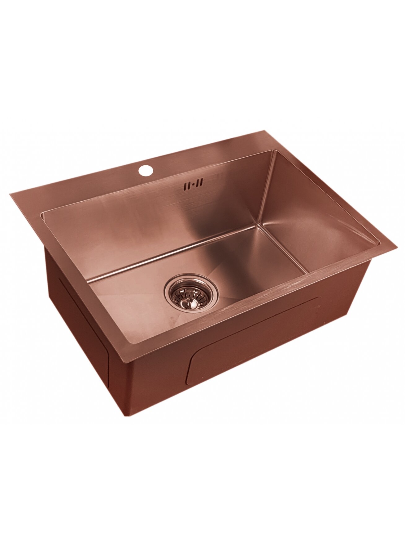 Nerūdijančio plieno plautuvė D6045HC COPPER su sifonu