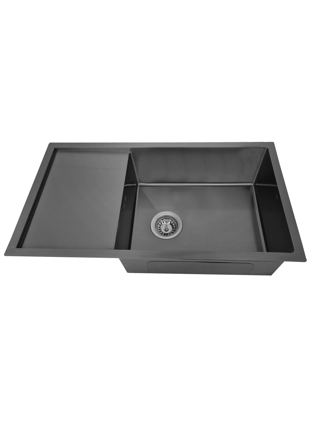 Nerūdijančio plieno plautuvė D7844H BLACK su sifonu