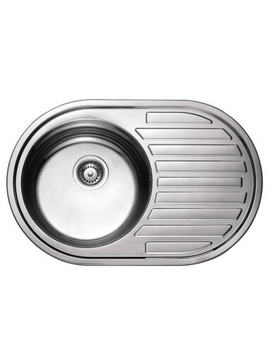 Nerūdijančio plieno plautuvė 7108 0.6 mm su sifonu