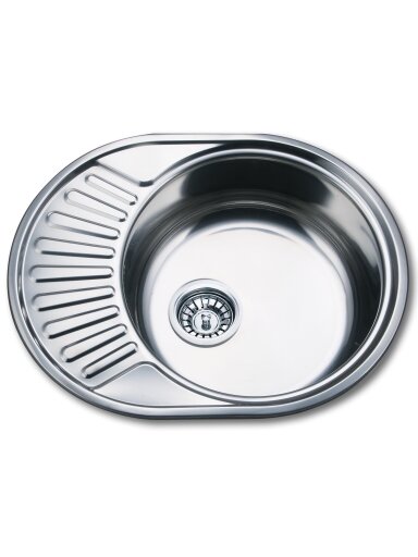 Nerūdijančio plieno plautuvė D5745P 0.8 mm universali su sifonu