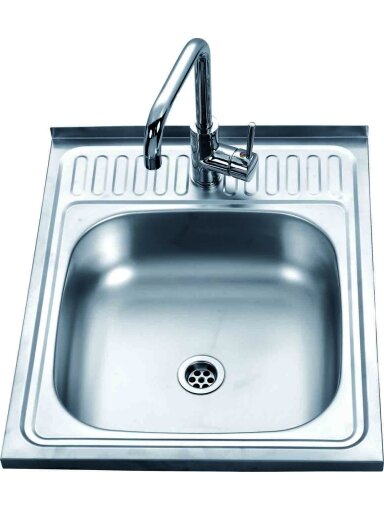 Nerūdijančio plieno plautuvė D6050A uždedama su sifonu 0.6 mm