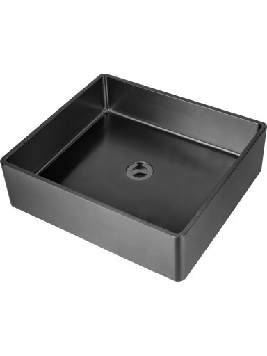 Nerūdijančio plieno plautuvė S4837HYB black 1.2 mm padedama ant stalviršio