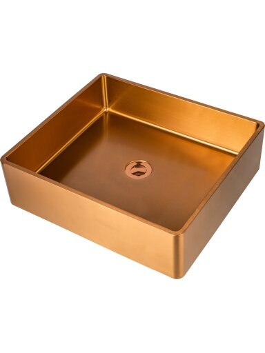 Nerūdijančio plieno plautuvė S4837HYB bronze 1.2 mm padedama ant stalviršio